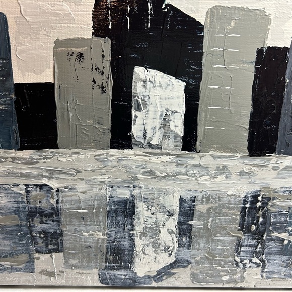 NWT Original Artwork Acrylic on Canvas 10 x 20” City On the lake - Picture 8 of 16